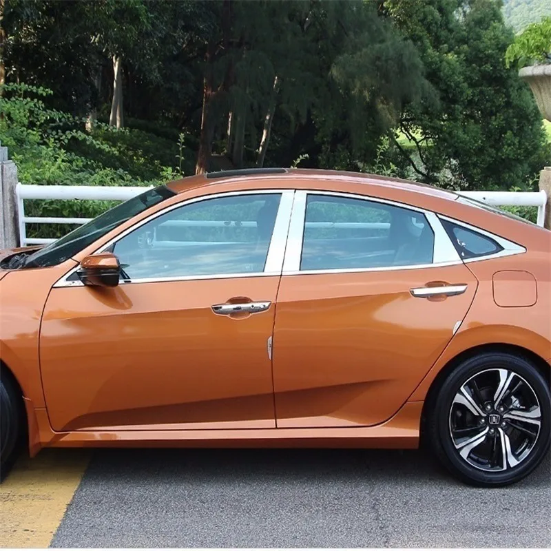 

Decorative Chromium Window Exterior High-Grade Trim Bright Sequins Car Styling Accessory Sticker Strip 16 FOR Honda Civic