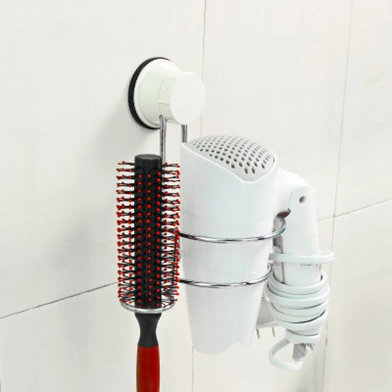 Hair Dryer Holders Bathroom Wall Shelf Stainless Steel Storage Racks Strong Suction Cup Not Drilling Organizer Hairdryer Rack | Дом и сад