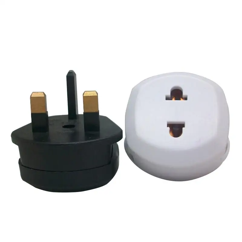

British Plug And Socket Inline EU TO UK Plug Converter Adapter 2 Hole Number Plug ABS Material Universal Travel AC Power Charger