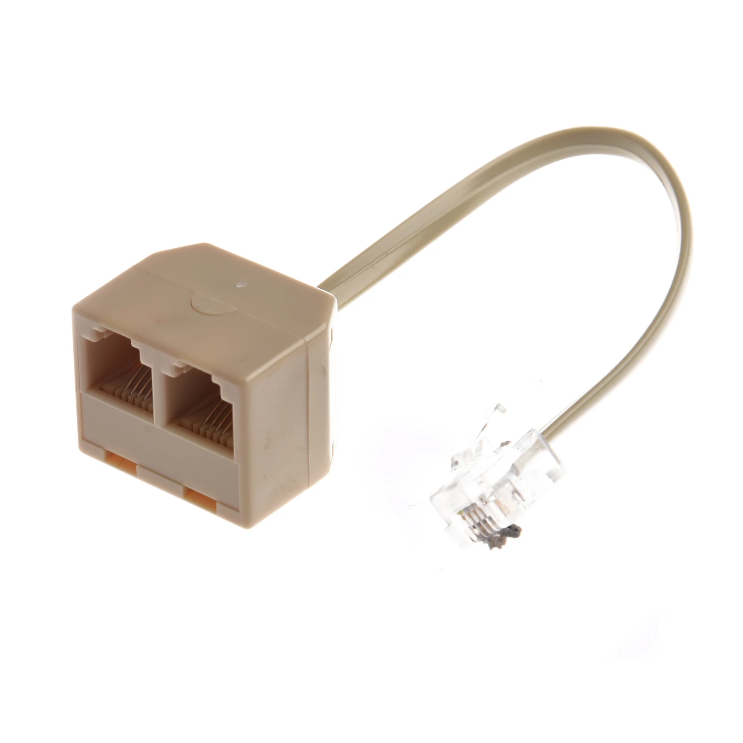 

Hot Deals Telephone RJ11 Male Line to Double RJ11 Female Jack Filter Splitter Adapter