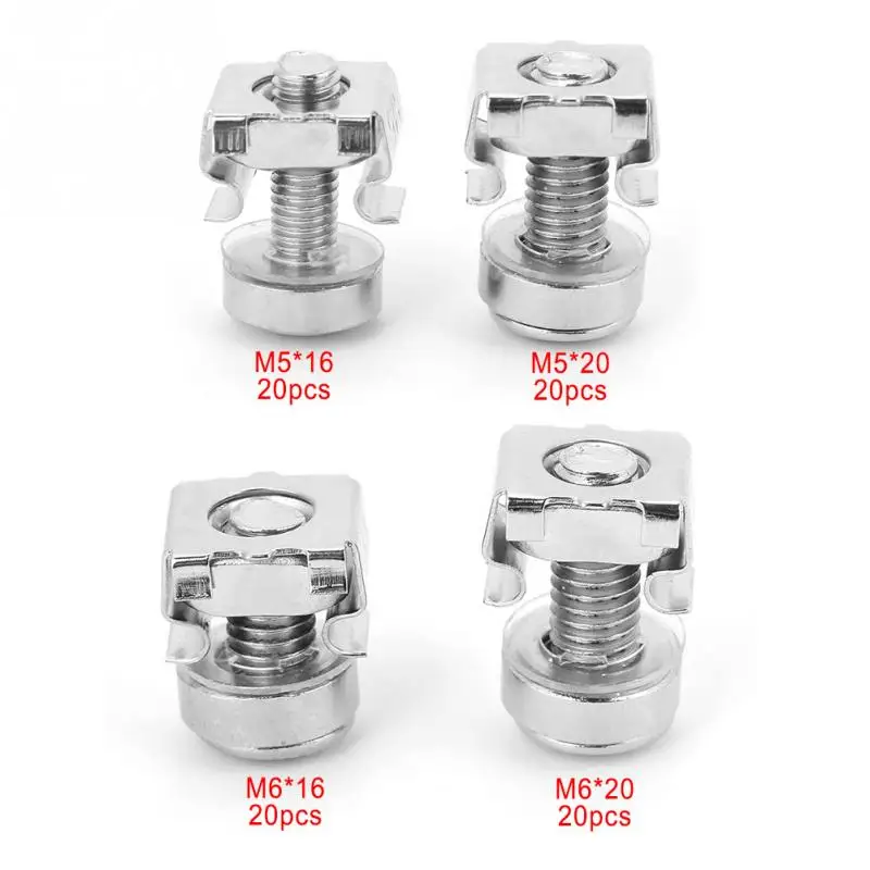 20pcs/set Network Rack Screws Cage Nuts Assortment Kitin Nuts