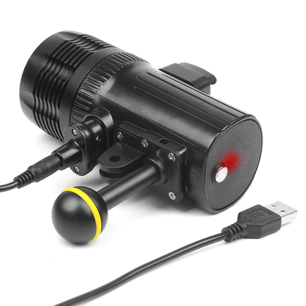  SHOOT 1000LM Underwater Diving Flashlight Torch Light for GoPro Hero 7 6 5 Xiaomi Mija 4 K Sjcam Ac