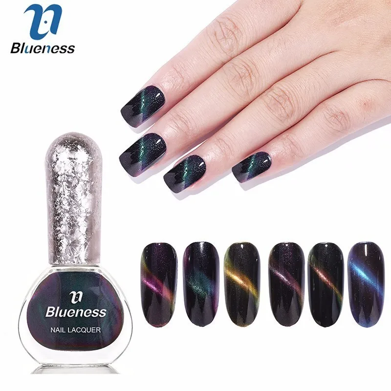 Blueness 6 мл кошачьи глаза металлические хамелеоны цвета меняют магнитные Лаки 6D лак
