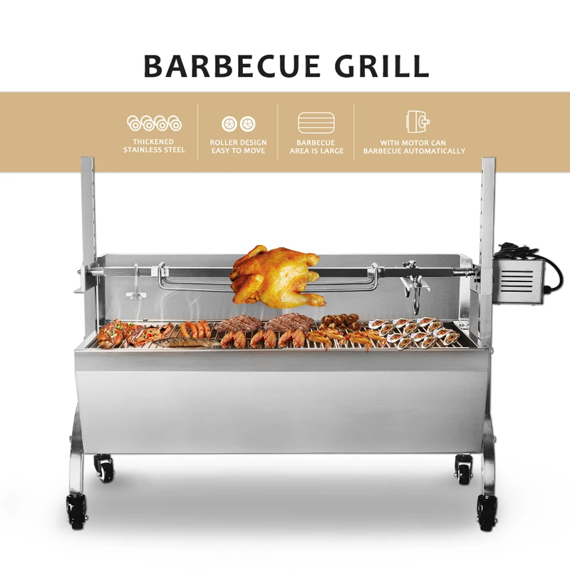 ITOP BBQ Grill Charcoal Pig Spit Roaster Rotisserie Barbeque Machine Multifunctional Electric Barbecue Grill Stainless Steel ITOP BBQ Grill Charcoal Pig Spit Roaster Rotisserie Barbeque Machine Multifunctional Electric Barbecue Grill Stainless Steel
