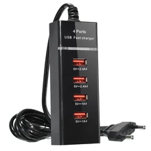 Универсальное быстрое зарядное устройство для телефона с 4 usb-портами, штепсельная вилка европейского и американского стандарта, настенный адаптер для быстрой зарядки для iPhone и мобильных телефонов samsung