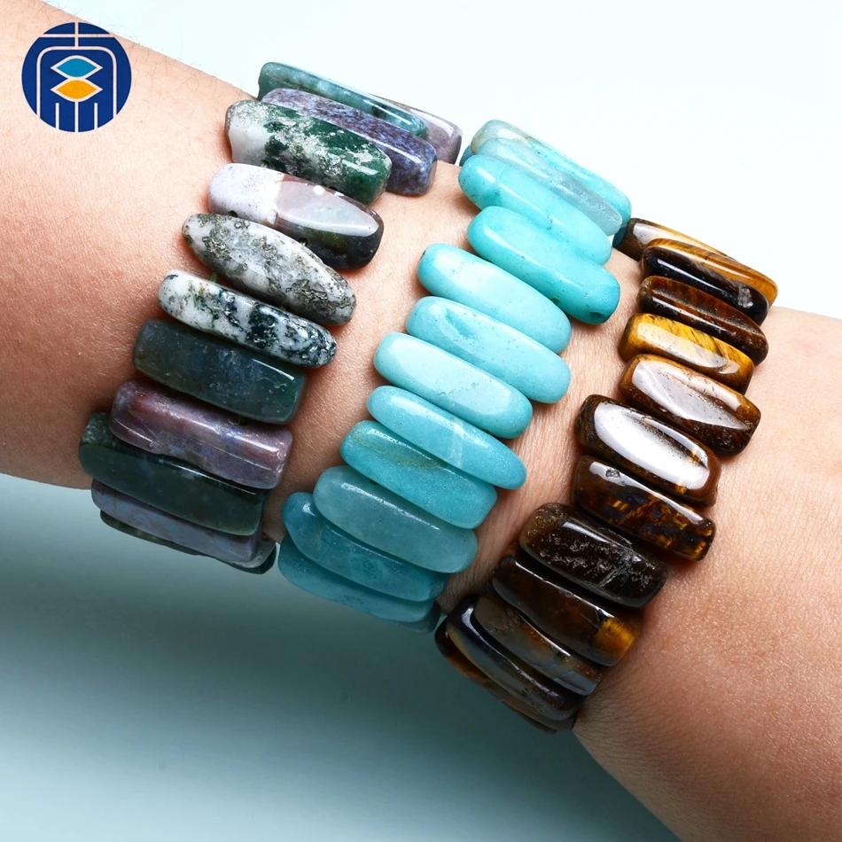 

JuleeCrystal Trendy Stone Beads Bracelet Wholesale Irregular Stone Bangle For Women and Men Lucky Gifts