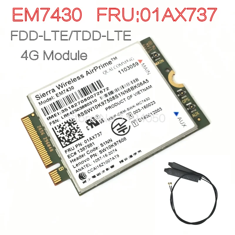 Sierra EM7430 FDD/TDD LTE 4G модуль для Thinkpad X270 X1 из углеродного волокна 5 го поколения (20HQ 20HR)