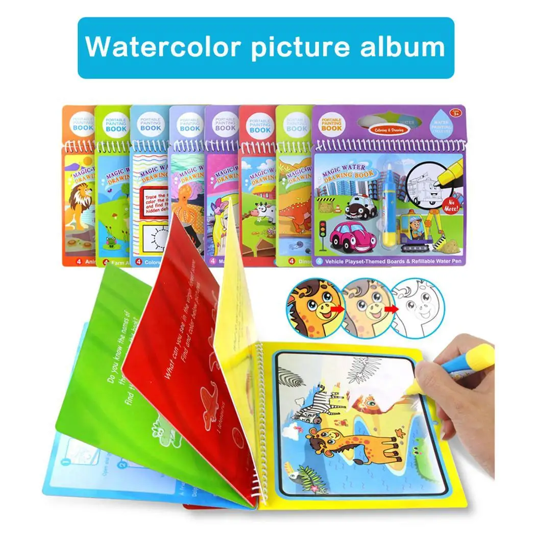 

Cognitive paper Pen Magic eco Book Kids Unisex Casual Water of Graffiti Painting Toys Gifts Made friendly Education