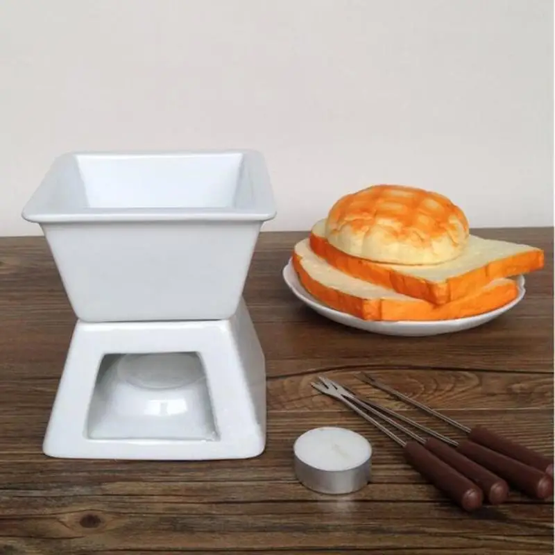 

Mini Chocolate Fondue Set Hightea Serving Fondue Pot Cheese Fondue Ceramic DIY Candy Melting Pot Chocolate Hot Pot Set