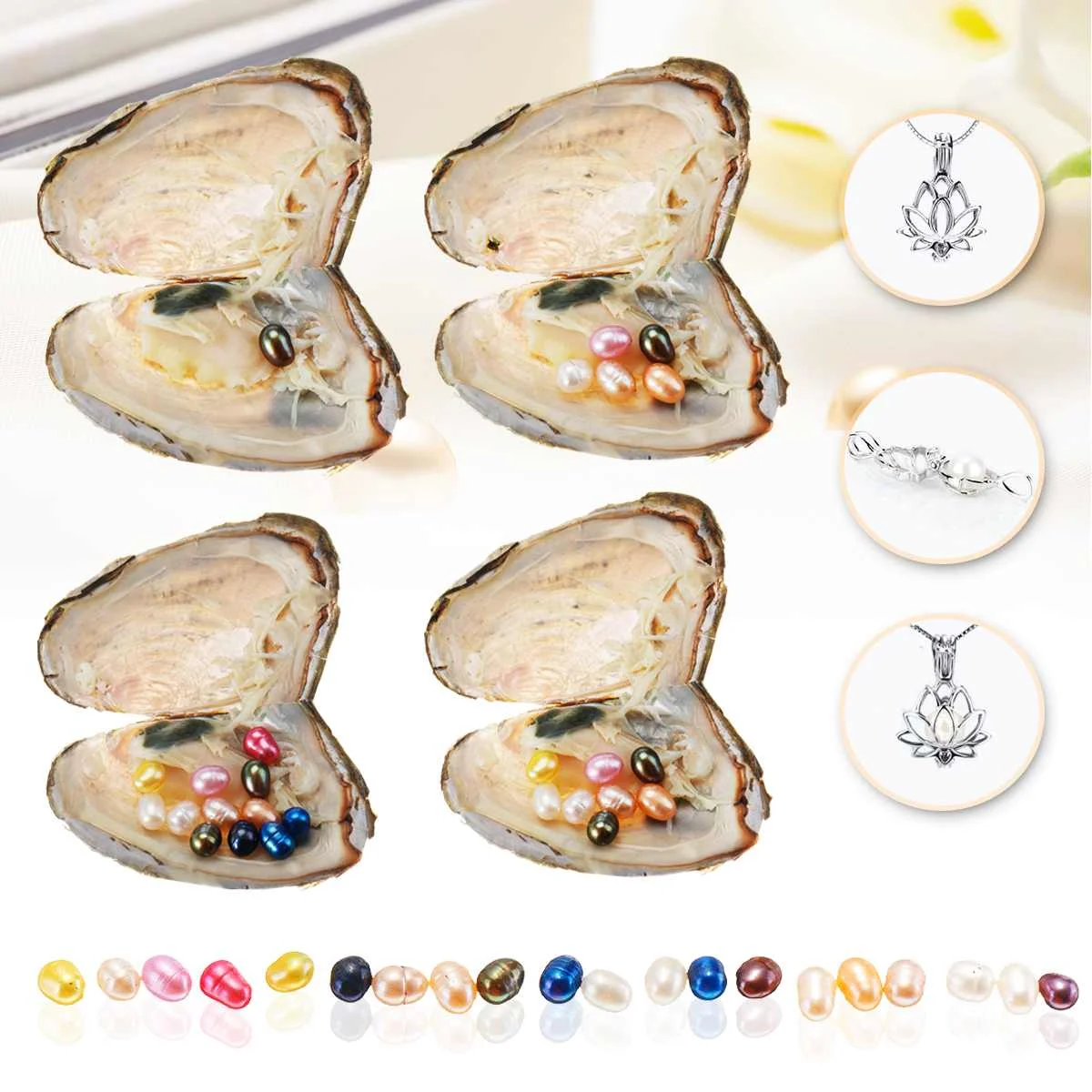 

Natural Pearl Freshwater Cultured Pearl Oyster Multi-Color Rice Bead Oval Wishes Pearl Oyster DIY Birthday Gifts Mussel Fashion