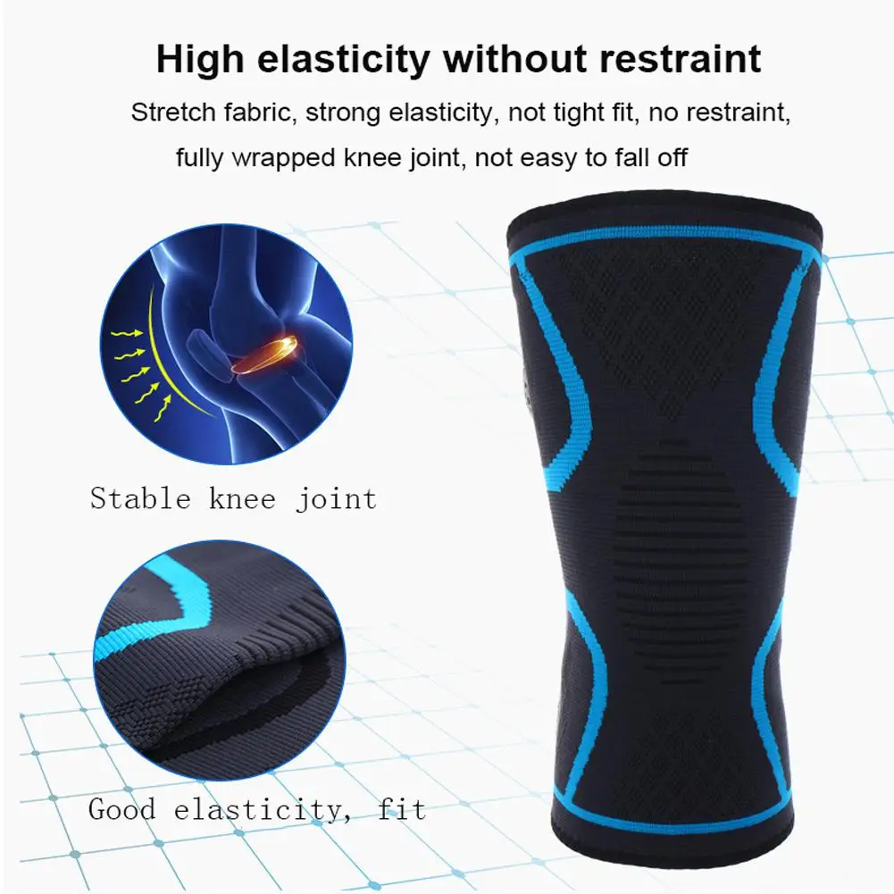 Mounchain 1 Pair kneepads nylon Sports Leg Knee Support Breathable Compression Sleeve Protector 41-47cm S M L Blue color | Спорт и