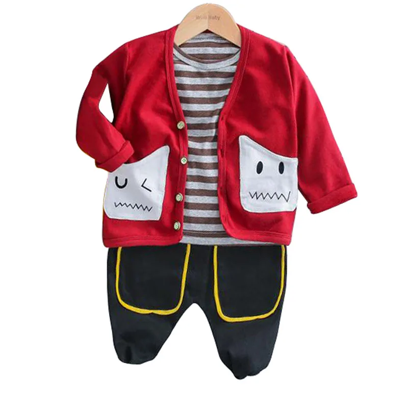 2019 Fashion Baby Girl Clothing Sets Kids 3Pcs Suit Coat+ T Shirt + Pants Set Children Cute Princess Baby Girl Outfitse
