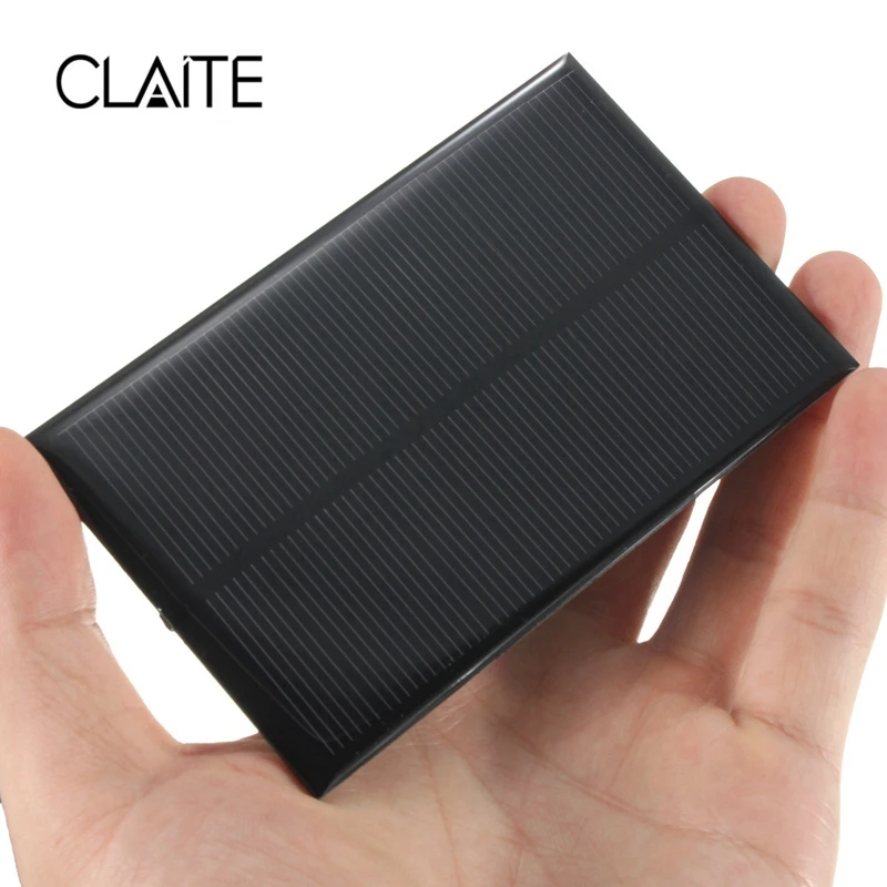 

CLAITE Wholesale 5V 1.25W 250mA Solar Panel Monocrystalline Silicon Epoxy DIY Solar Cells Module For Cellphone Battery Charger