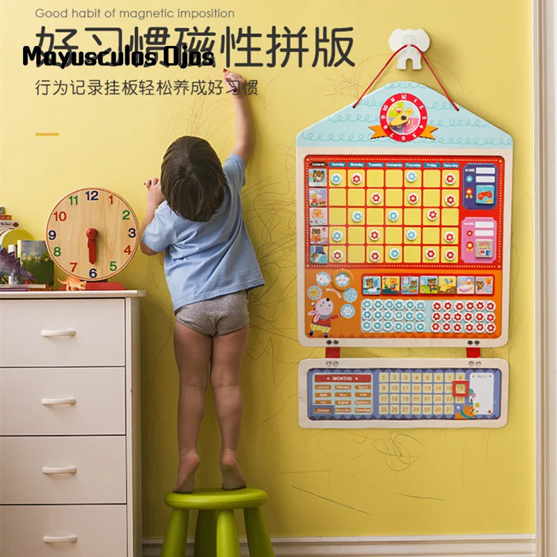 

Child Growth Self-discipline Table Baby Behavior Plan Record Form To Develop Good Habits Small Red Flower Reward Sticker Wall