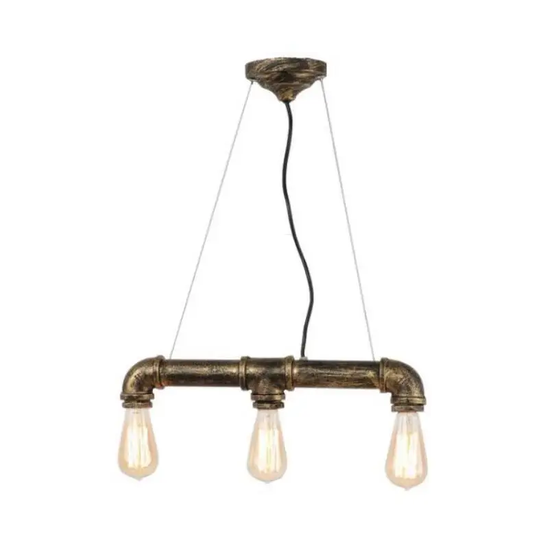 

European Retro Iron Chandeliers Dining Room E27 Bulb Modern Water Pipe Chandelier Lighting Led Bronze Lustre Lighting Lamps Z3