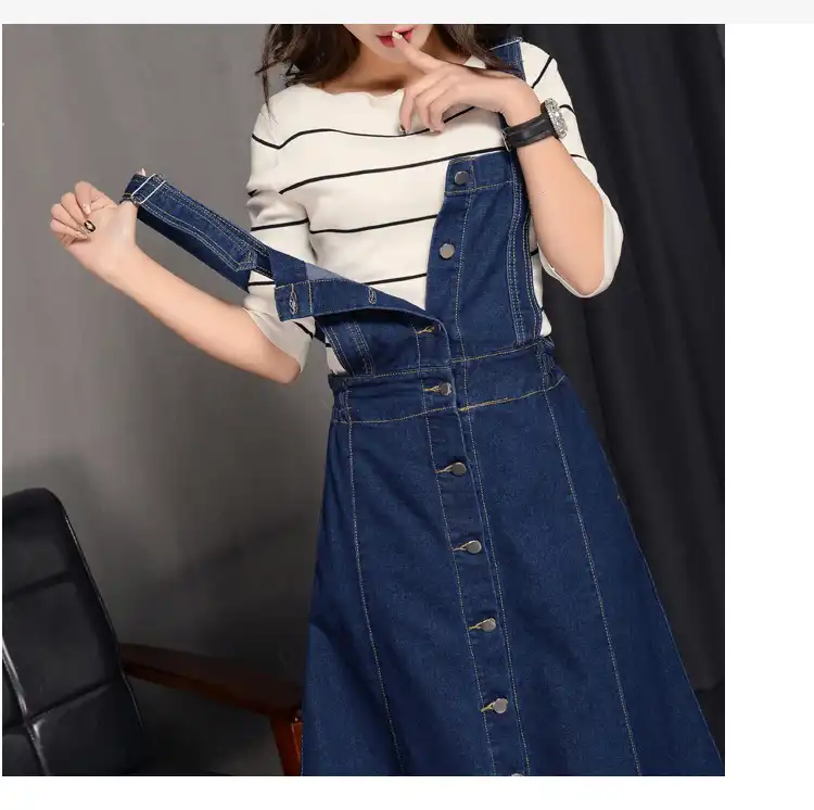 jeans skirt with straps