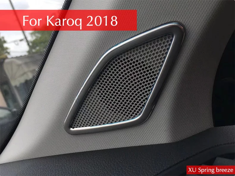 

Car Dashboard A Pillar Speaker Bezel Frame Cover Sticker Strips Garnish Car Styling 2Pcs/Set For Skoda Karoq 2017 2018