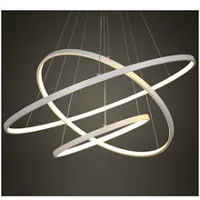 40, 60, 80 см, белая светодиодная люстра, современная, 3 кольца, светодиодная люстра, освещение для столовой, спальни, гостиной, внутреннего дома