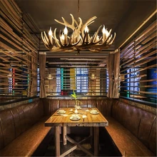 Vintage Candle Antler LED Chandelier Lighting American Retro Resin LOFT Horn LED Pendant Lamps Home Decoration Kitchen Fixtures Vintage Candle Antler LED Chandelier Lighting American Retro Resin LOFT Horn LED Pendant Lamps Home Decoration Kitchen Fixtures
