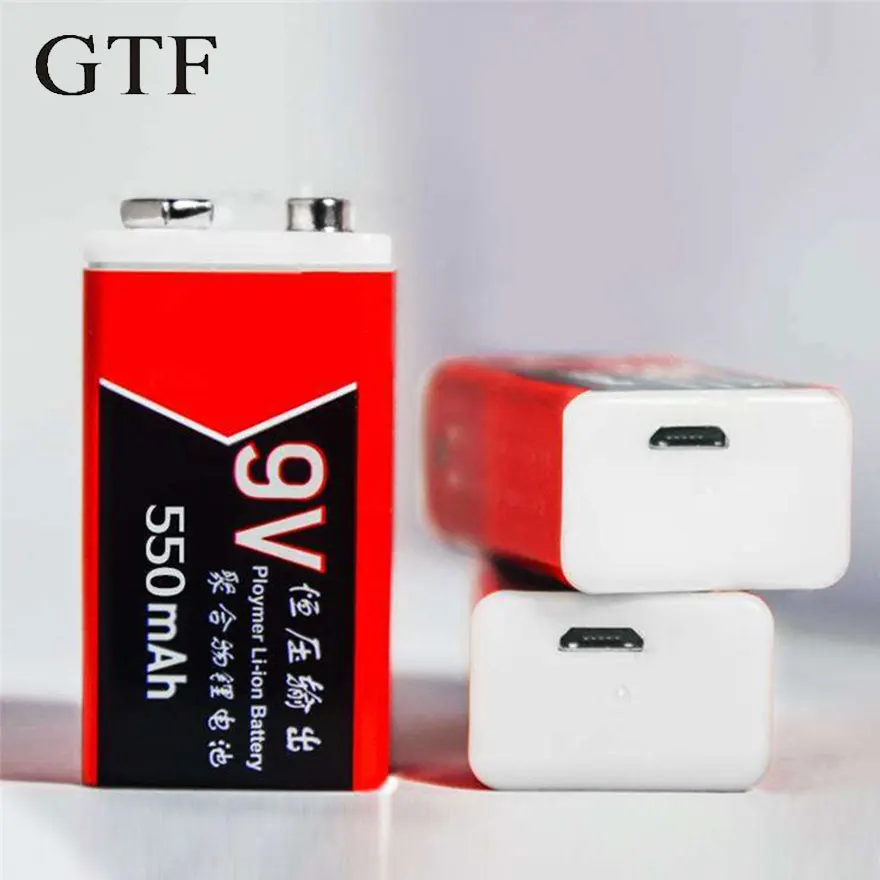 

GTF 9V 500mAh Lipo Battery Micro USB Rechargeable Lithium Polymer Battery for Instrumentation Dedicated RC Camera Drone Toys