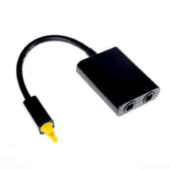 

Dual Port Toslink Digital Optical Audio Splitter Adapter Fiber Optic Audio Cable