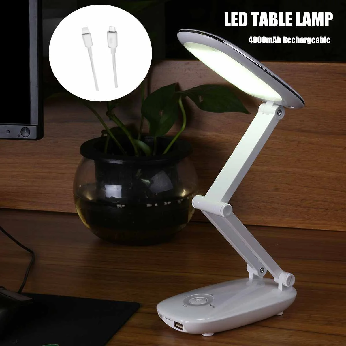 

Portable Adjustable Multifunctional Desk Lamps Rechargeable Led Table Lamp with USB Charging Line Foldable LED Desk Lightings