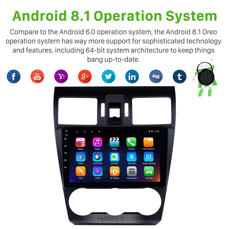 Excellent Harfey Android 9.0 GPS Navi Bluetooth Radio 9" For 2013 2014 Subaru XR Forester Impreza 3G WiFi Bluetooth music TPMS DVR OBD II 1 Excellent Harfey Android 9.0 GPS Navi Bluetooth Radio 9" For 2013 2014 Subaru XR Forester Impreza 3G WiFi Bluetooth music TPMS DVR OBD II 1