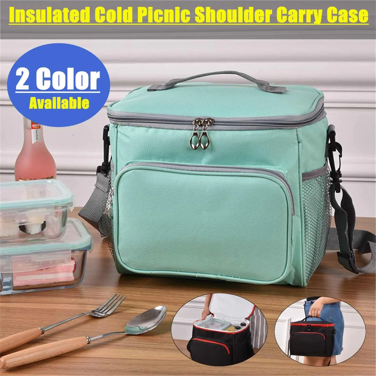 

Portable Oxford Cloth Insulated Lunch Bag Cold Thermal Picnic Shoulder Carry Case Thermal Food Cooler Ice Bag Handbag