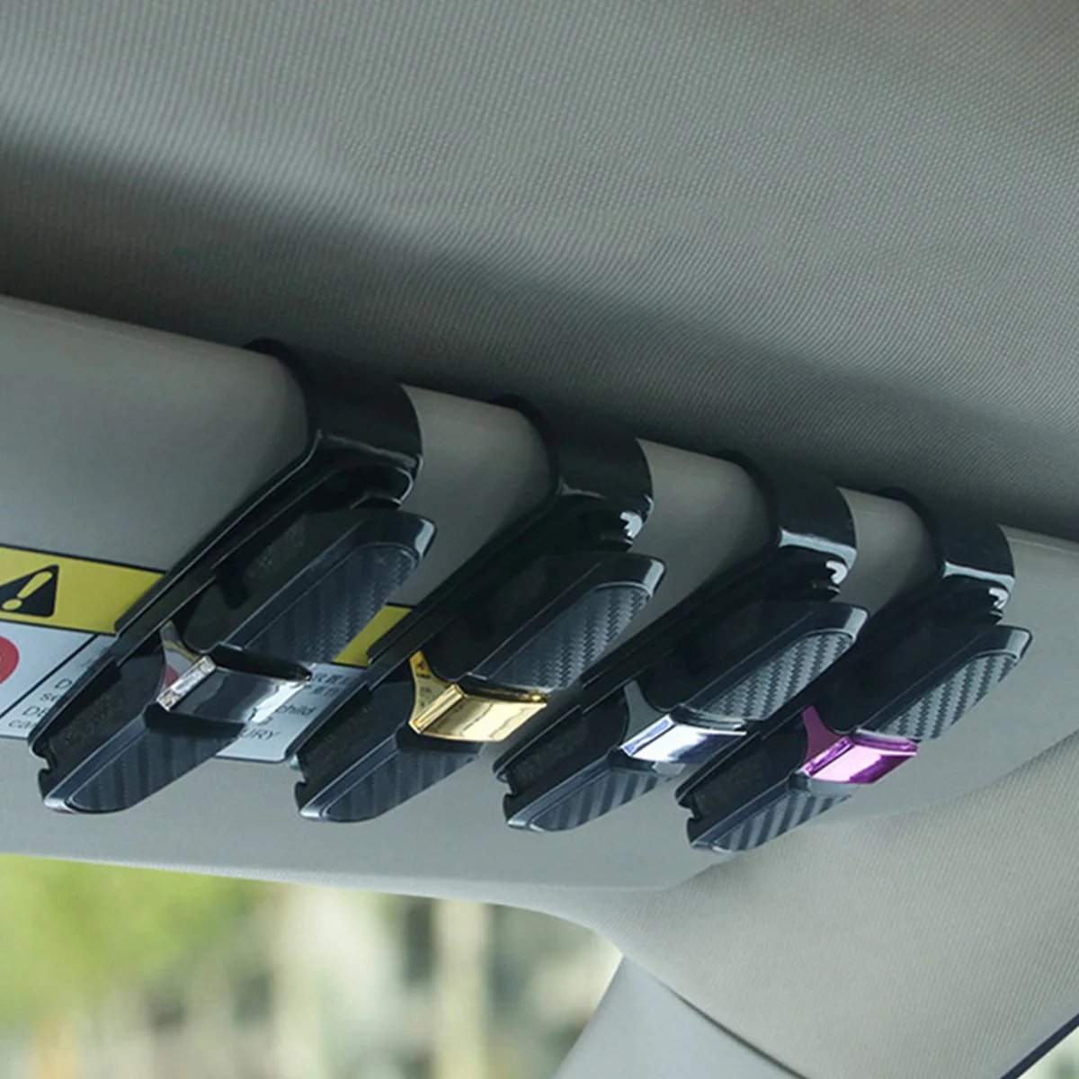 

Portable Auto Fastener Cip Car Eyeglasses Clip Ticket Card Clamp ABS Car VehiGlasses Cases Black Car Sun Visor Sunglasses Holder