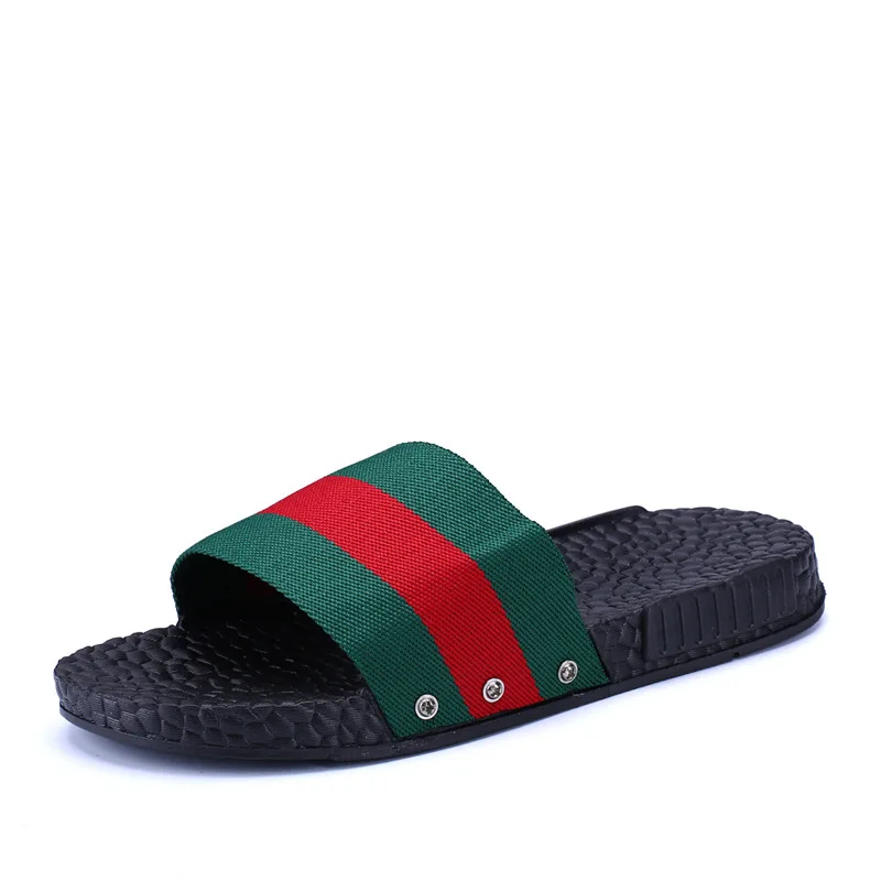 

Summer new couple beach shoes wild casual thick bottom word lazy spell color Roman tide drag