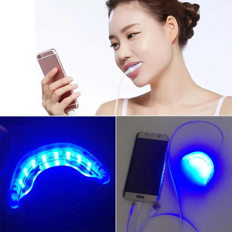

1pcs 16LED Teeth Whitening Cold Light Lamp with Triple Interface Adapter Cable Detal Oral Hygiene Tooth Whitening Care Cleaning