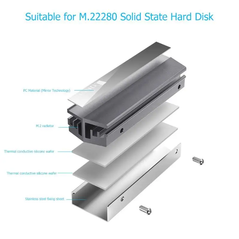 ПК Охлаждающие части M.2 радиатор SSD охладитель для 2280 твердотельный жесткий диск