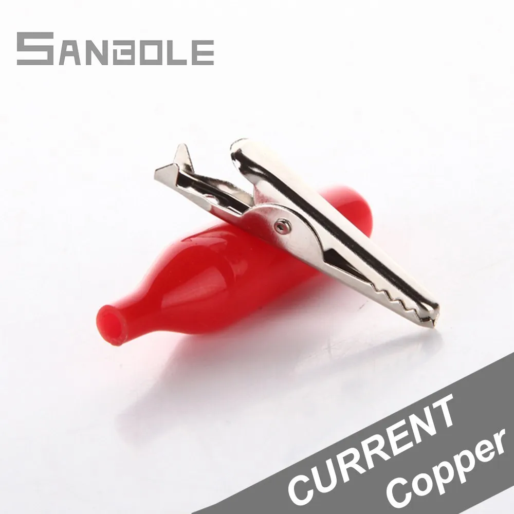 

Large Soft Alligator Clip 44.5mm Copper Crocodile Copper Wire Electric Crocodile Electrical Clamp for Testing Probe (50PCS)