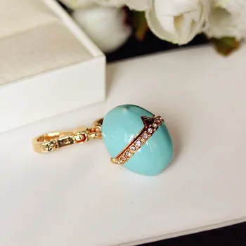 

Fashion light Blue Egg Charm With Gold chick Women Handbag Zipper Key Chains Moves Small Pendant For Girl Necklace Jewelry Gift