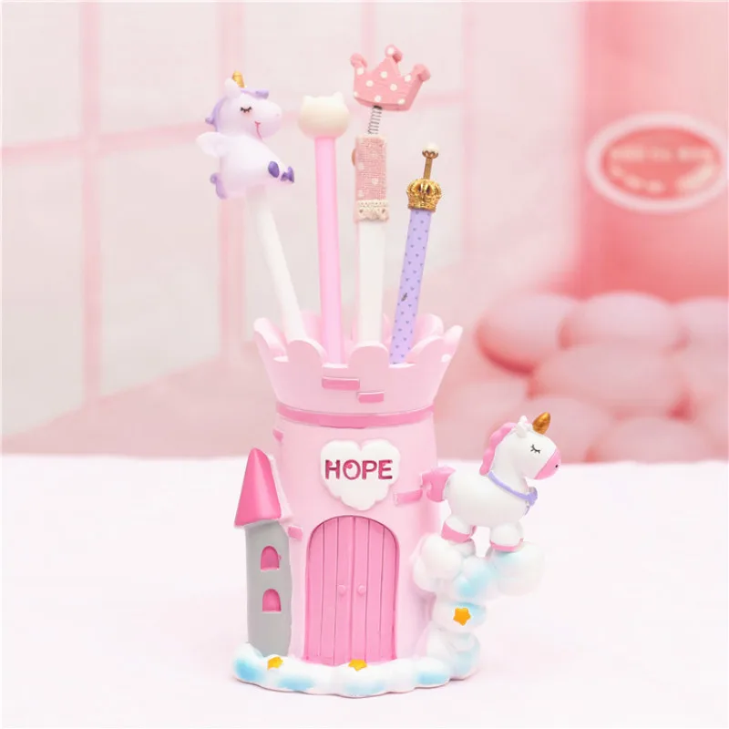Ins подставка для ручки с животным Kawaii Статуэтки из смолы подарок настольное