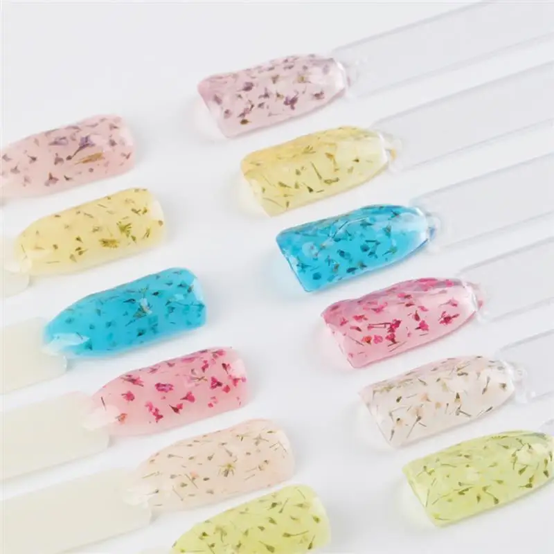 DIY Nail Art Цветочная фея UV гель для ногтей сушеные цветы лепестки светотерапия клей