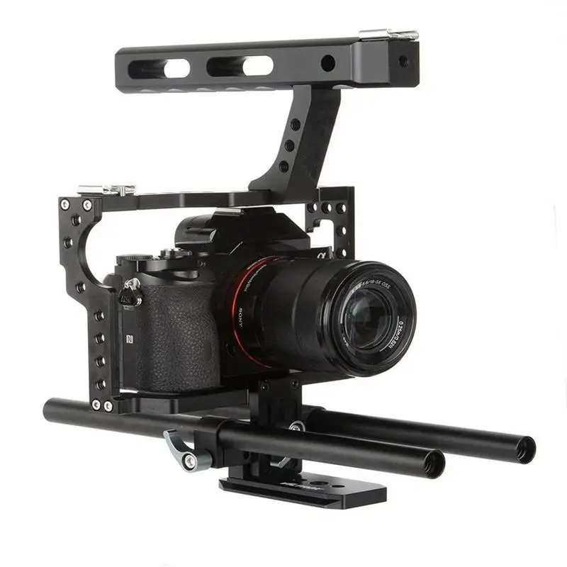 

Rondaful Portable Camera Video Stabilizer Cage Rig+ Top Handle Grip for Sony DSLR Camera Video Stand