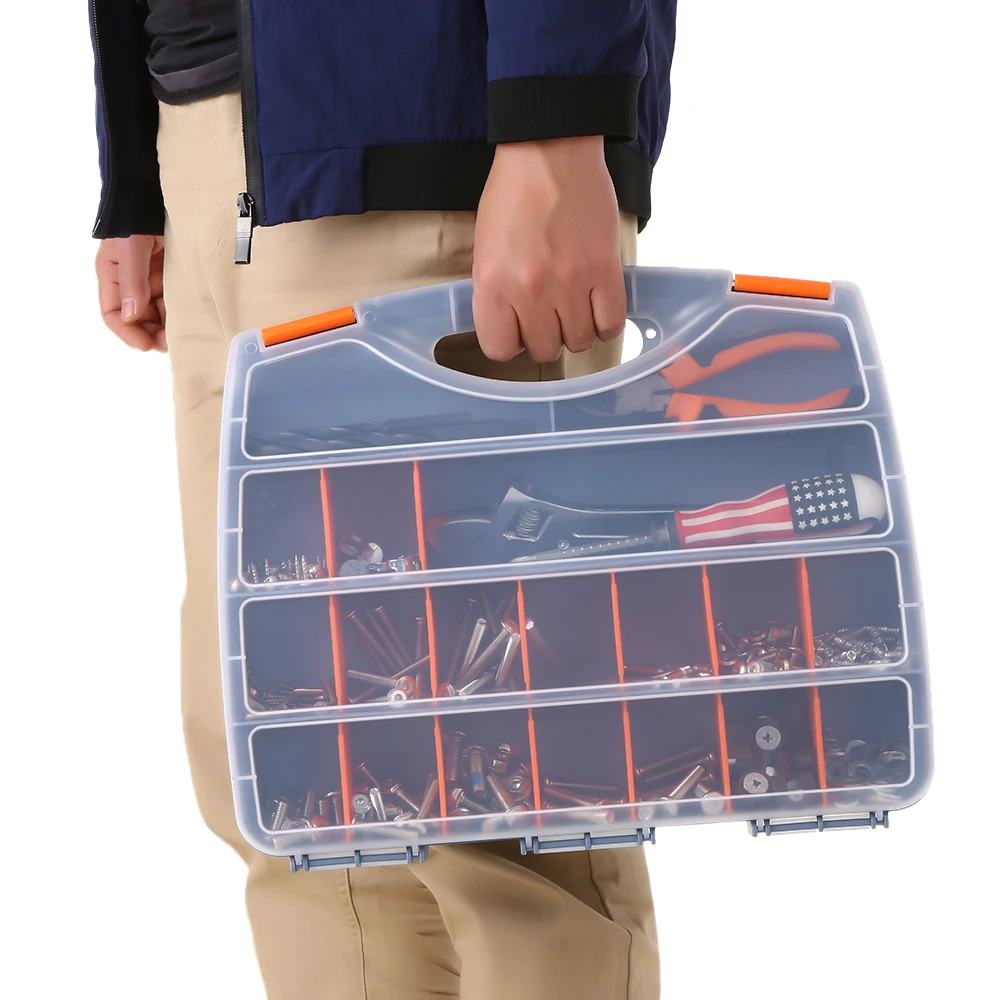 

Plastic Parts Storage Box Multiple Compartments Slot Hardware Box Organizer Cabinet Tools Components Container Accessories