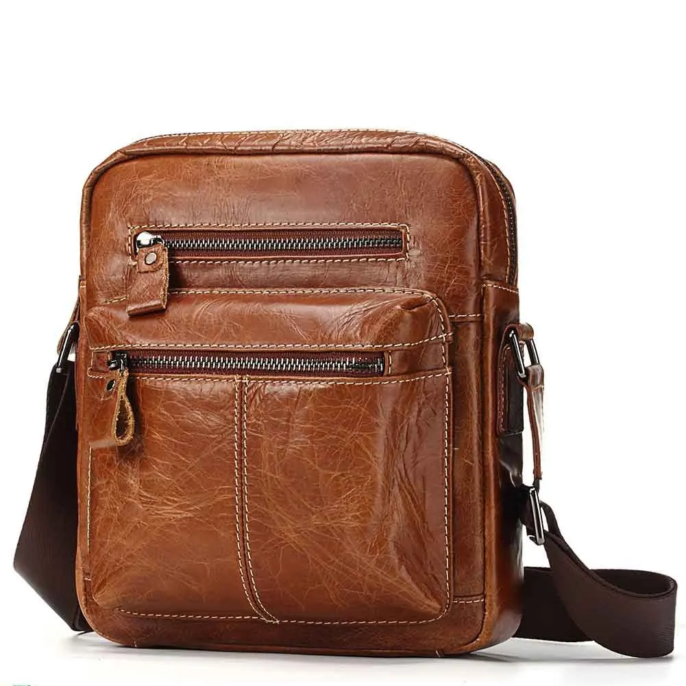 

Famous Brand Men's Messenger Bag Vintage Leather Shoulder Bag For Men Handsome Casual Crossbody Bag Male Handbags Flap