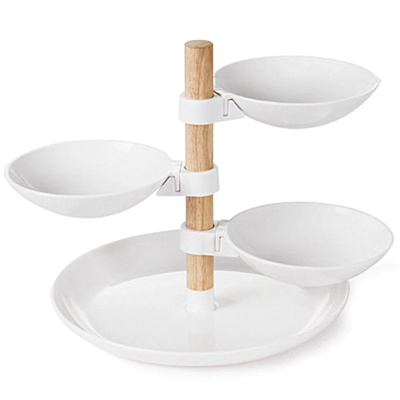 

4 Layers Dried Fruit Plates Rotary Cake Desserts Stand Pastry Candy Snack Tray Dishes Kitchen Storage Tray Home Party Decorati