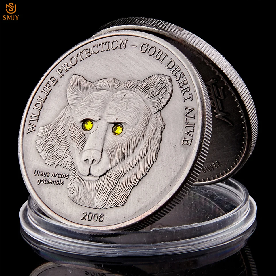 

2018 Endangered Wild Protected Animals Otocolobus Manul 1Oz 999 Mongolian Hard Green Crystal Commemorative Coin Collectibles