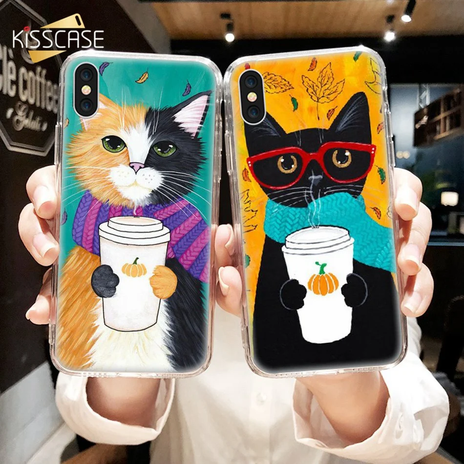 Чехол kisscase для iPhone 7 8 Plus 6 6S милый мягкий чехол из ТПУ X 5 5S SE аксессуары телефонов |