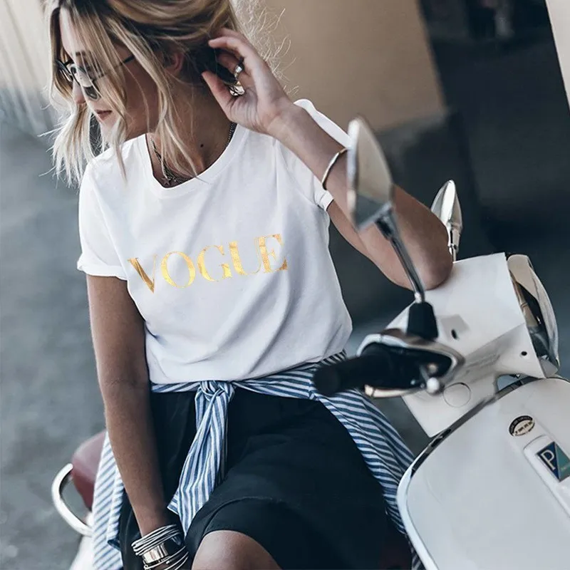 Женская модная летняя футболка с буквенным принтом круглым вырезом коротким