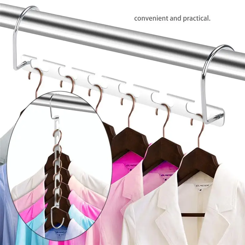 

6pcs Magic Hanger Multifunctional Metal Cascading Closet Hanger Organizer for Space Saving