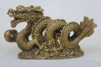 

Chinese Zodiac Fengshui Pure Brass Wealth Year Fu Running Dragon Statue