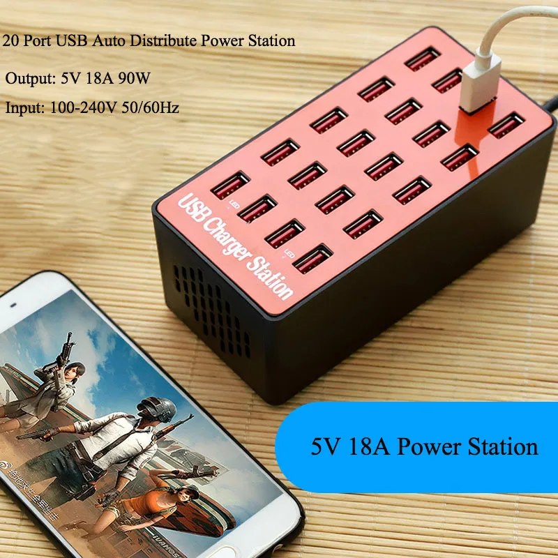

USB Smart Charger 20 Ports USB Hub Fast Charging Station Power Adapter Universal for Phone iPhone 8 Plus X iPad Samsung Huaweia