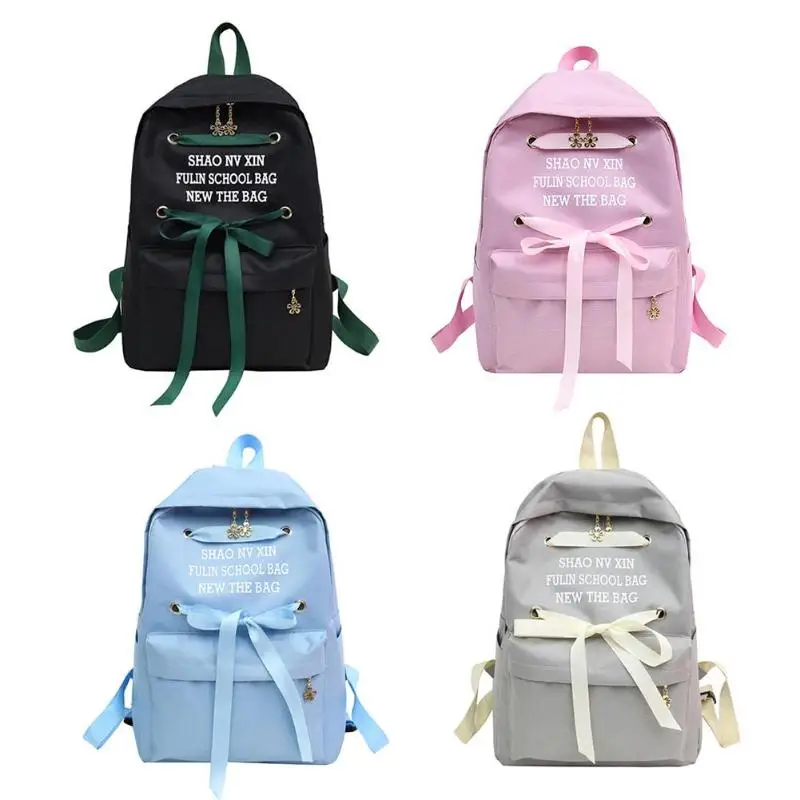 

Women Backpack Preppy Style Bookbags Oxford Bowknot Mochila Escolar School Bags for Teenagers Girls Waterproof Backpack 2018 New