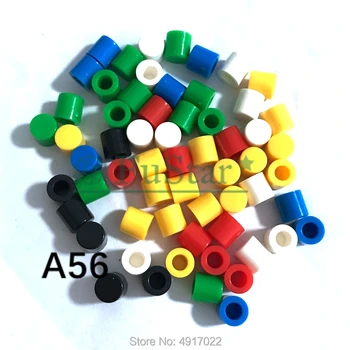

100pcs A56 Tactile Push Button Switch Cap for 6*6mm 6x6mm Micro Tact Switchs Switch Key Cap G62 7 Color Plastic Cap