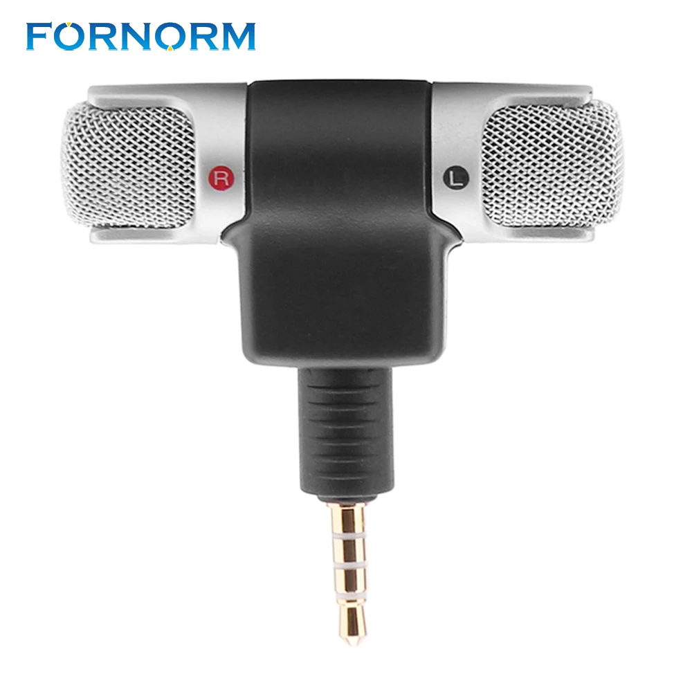 FORNORM 3.5mm Jack Portable Mini Portable Digital Stereo Microphone