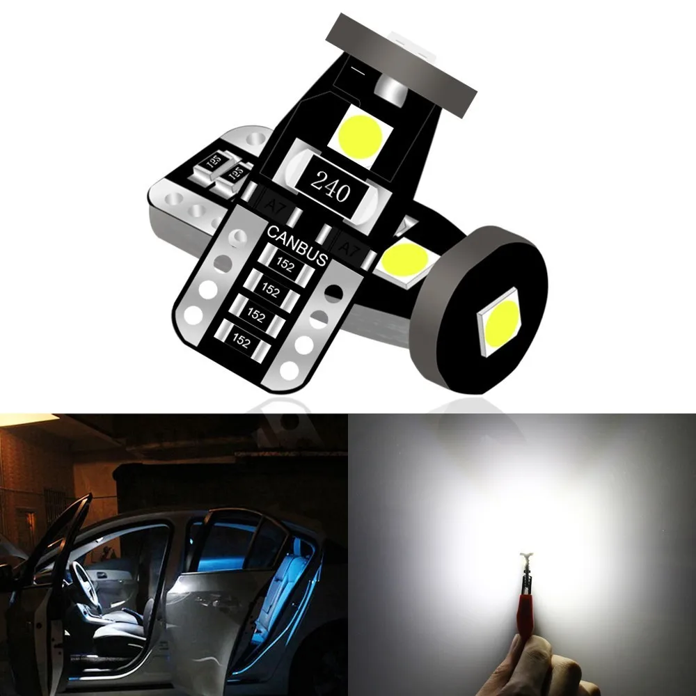 

2PCS T10 W5W 194 168 Led Bulbs T10 Wedge 3030 3smd Interior Lights 12V License Plate Lights Map Trunk Lamp